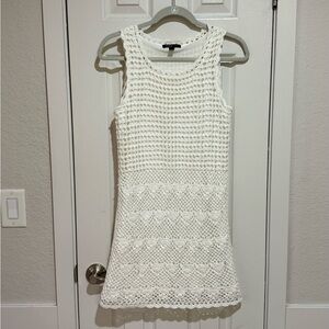 Mango Ivory Crochet Mini Dress